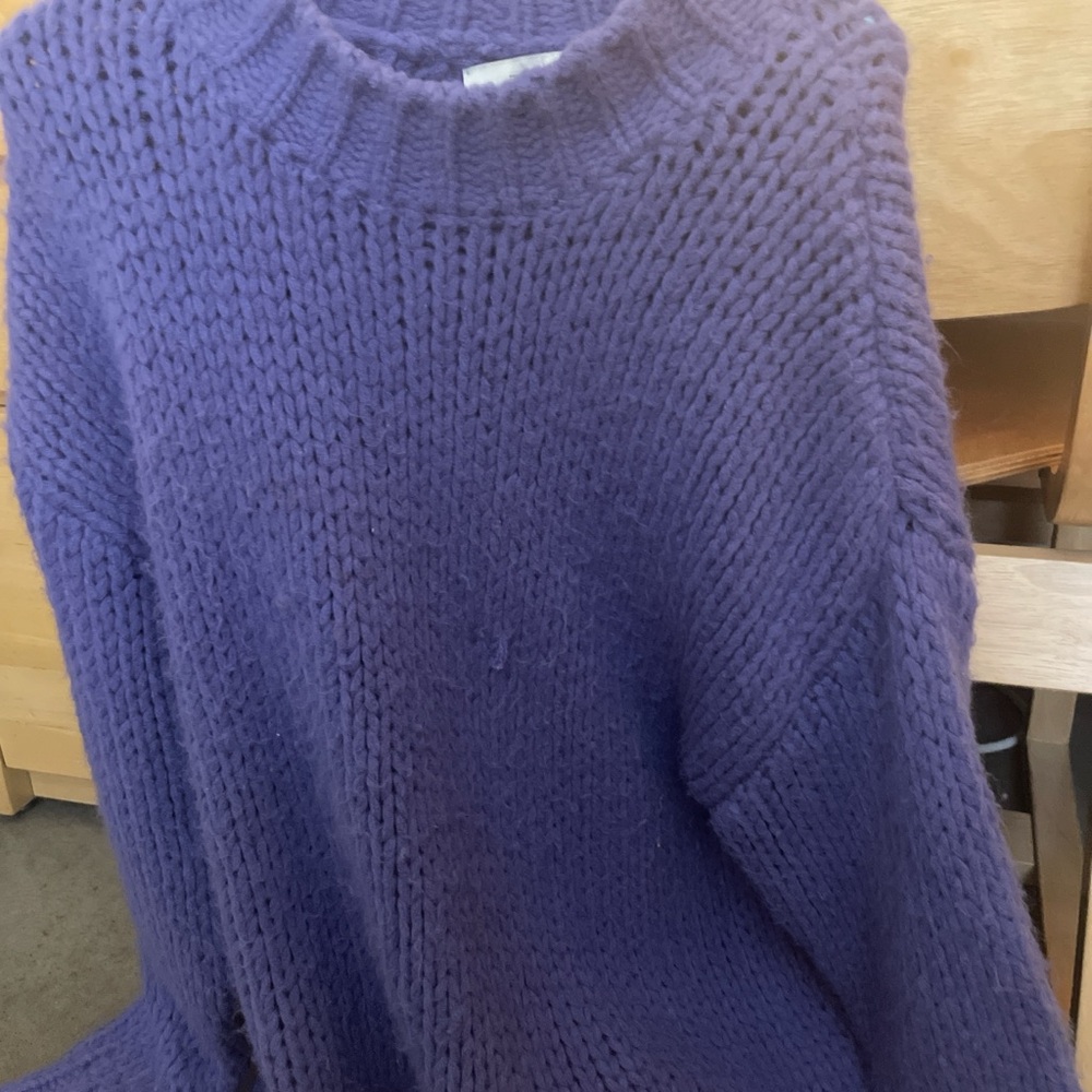 Purple Cowl Neck Sweater